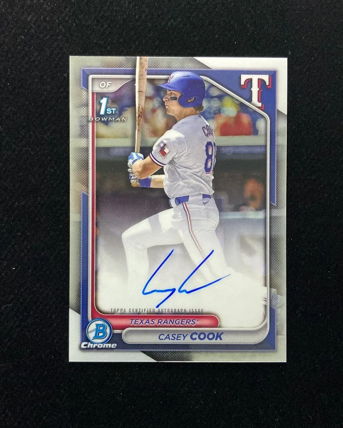 2024 Bowman Draft Chrome #CPA-CCY Casey Cook 1st Auto Rangers HD