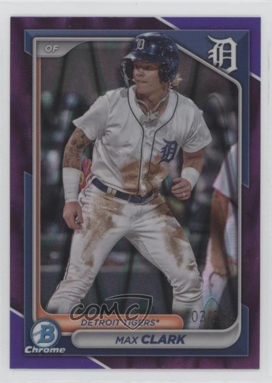 2024 Bowman Chrome Prospects Purple RayWave Refractor /250 Max Clark #BCP-74