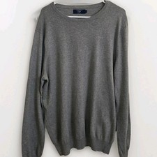 J Crew Cotton Cashmere Mens Sweater Size Large Preppy Crew Neck Gray