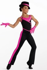 Dance Pre-Owned Costume Weissman 15726 Medium Child Black Jazz Stripes