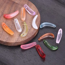 20pcs Floral Petal 23x6mm Lampwork Glass Loose Pendants Beads For Jewelry Making