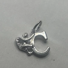 New Sterling Silver Initial 'N' Charm, 925 baby angel