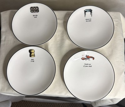 Kate Spade Lenox Concord Square Cause A Stir Dessert Plates Set Of 4 New