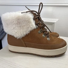 Koolaburra by UGG Tynlee Lace-Up Suede Boots – Size 6 – Faux Fur - Worn Once