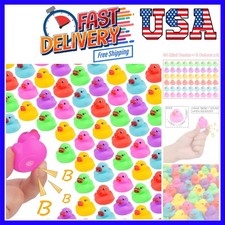 54-Pack Mini Rubber Ducks Set, Mini Colorful Rubber Duckies Bath Toy for Chil...