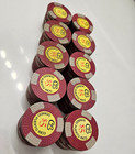Lot 100 old 1971 CERROMAR BEACH $5 clay Casino chip DORADO Puerto Rico poker LG — photo 1