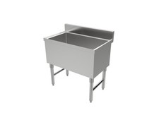 Underbar Ice Bin, 30"W x 18-1/2"D, 12" deep bin, 4"H backsplash, 1" NPS drain
