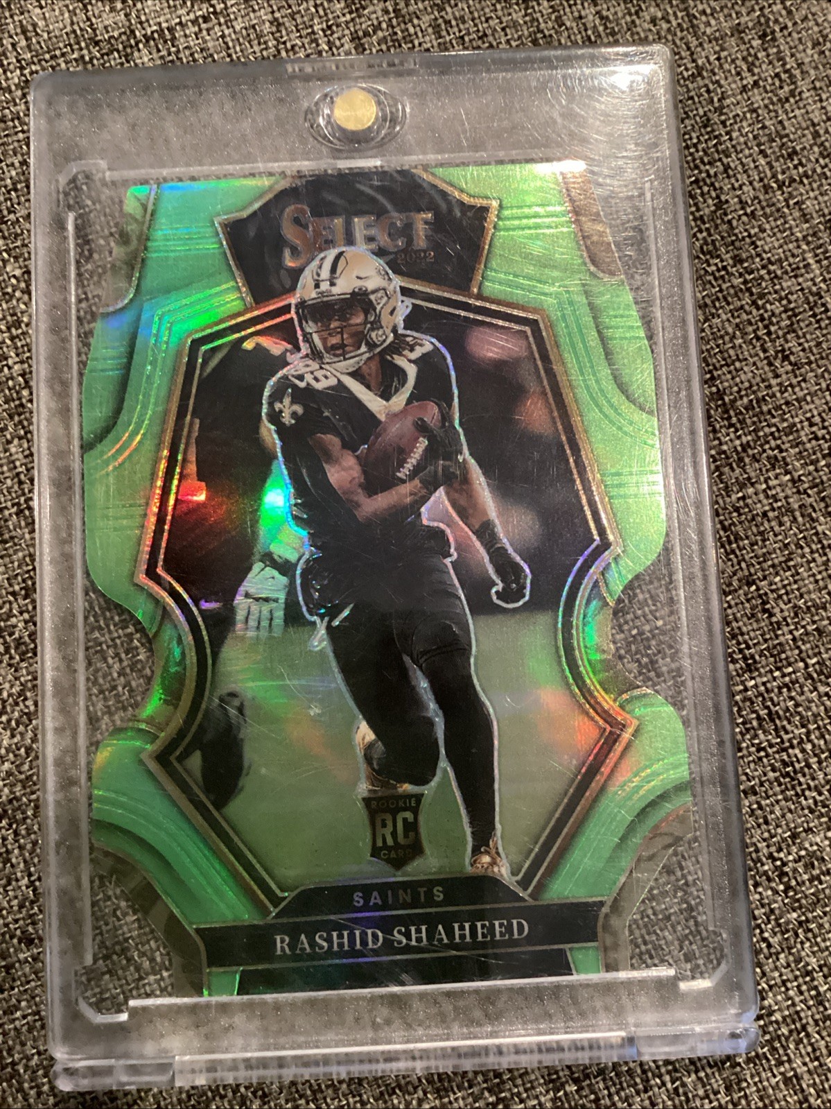 2022 Panini Select Premier Level Rashid Shaheed Die Cut Neon Green /299 Bookend