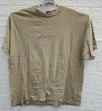 Used ODM Vintage Anime Plastik Crewneck 2 Sided T Shirt Tan Size 2XL