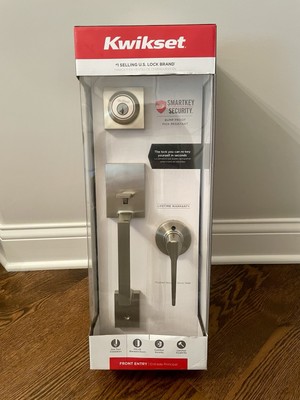 Kwikset Amador Satin Nickel Entry Door Handleset Hollis Handle Lock