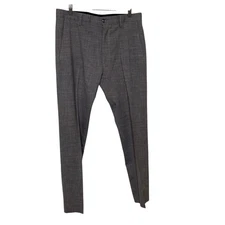 Zanella Mens Size 32 Gray Flat Wool Blend Front Superfine Dress Pants Stretchy