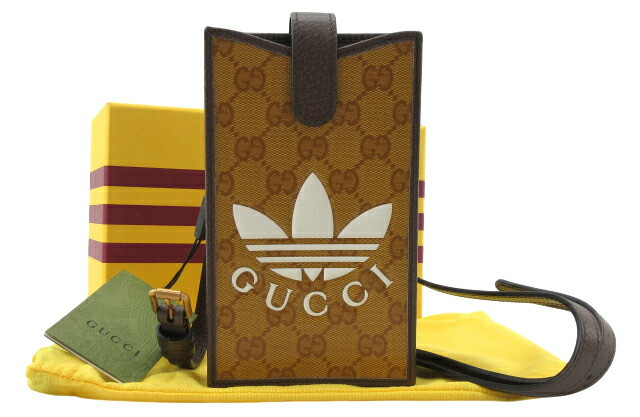adidas × Gucci phone case ポシェット ショッパー付き コラボ adidas × Gucci phone case ポシェット ショッパー付