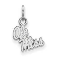14k White Gold LogoArt University of Mississippi Ole Miss Extra Small Pendant