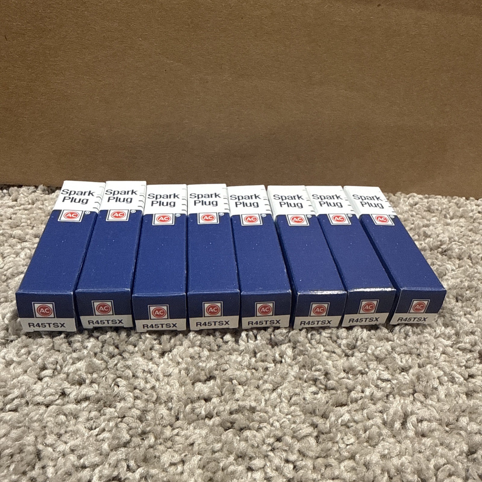 AC DELCO 5613877 R45TSX SPARK PLUGS SET OF 8 NOS Made In The USA Vintage
