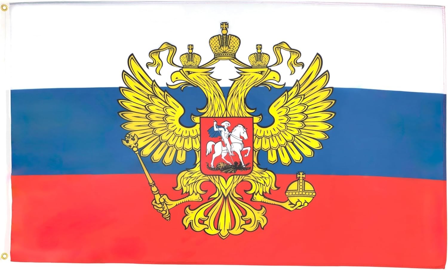 AZ FLAG - Russia With Eagle Flag - 3x5 Ft - Light Polyester Russian Coat Of Arm