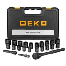 23-Piece Socket Wrench Set, 3/8" Drive Metric/SAE, Impact Socket Set with 72 ...