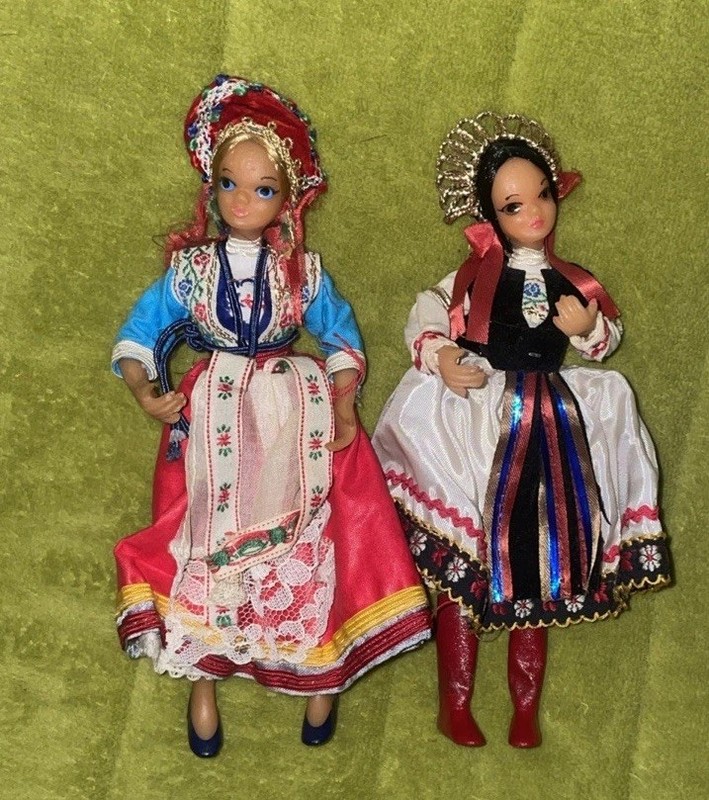 Vintage Folk Heritage Doll Bundle: European & Asian Dolls Traditional Dollhouse