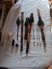 Rare Vintage African Tribal Spear Set with Quiver With 3 Darts All Original 