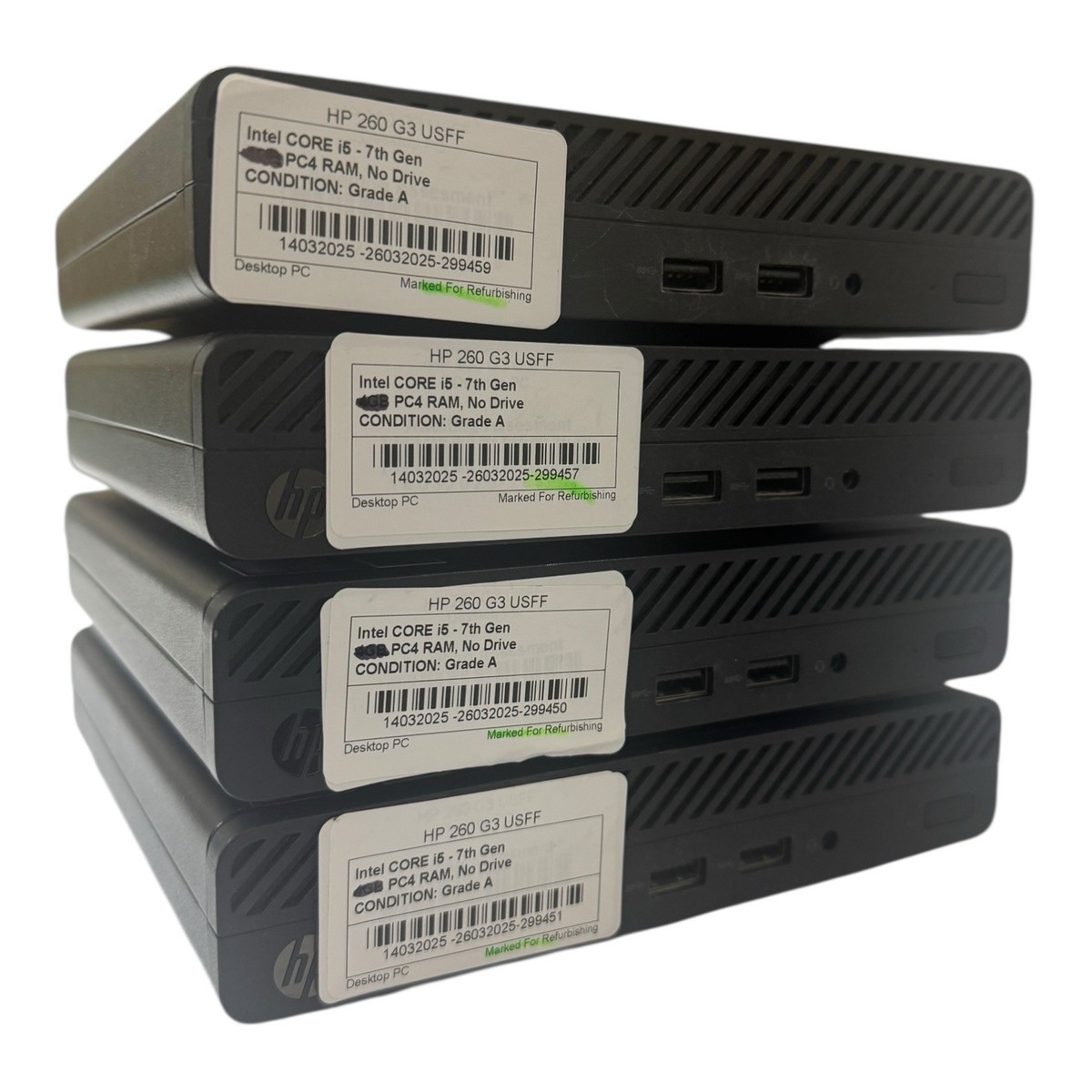 4x HP 260 G3 Mini PC i5-7th Gen 8GB DDR4 No SSD Windows Not