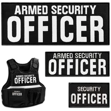3Pcs Armed Security Officer Patch Set: Durable Embroidered Tactical Patches