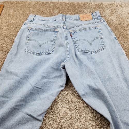 Abbigliamento da lavoro vintage Levis 550 relaxed fit gamba affusolata blu donna TG 14 L - Foto 4 di 10