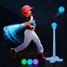 LED Tball Set for Toddlers 3-5, 5-8, Light up Tee Ball Set for Toddlers, Glow in