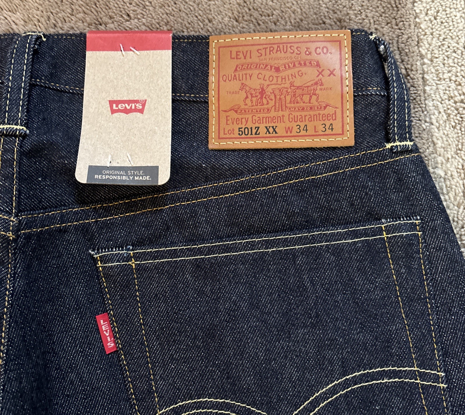 501Z XX 34x34 Levi’s Vintage Clothing 1954 Selvedge Denim Jeans LVC New image 3