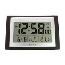 Wall Clock Black Acctim Stratus Easy Read Modern Round Home Timepiece