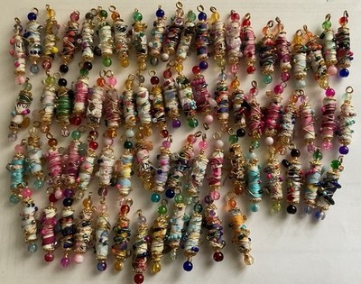 HANDMADE small BOHO BEADS -Gold Tone - Random 10