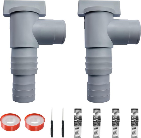Absperrhahn FüR Pools Mit 32Mm Schlauchanschluss, Pool Schlauchadapter Pool-image