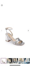 Jewel Badgley Mischka Michelle Metallic Strappy Block Heels