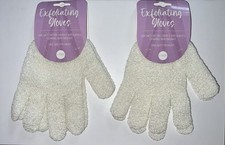 Exfoliating Gloves 2 Pair White 