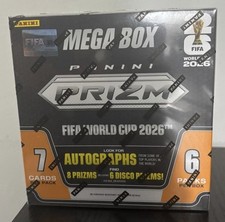 2026 Panini Prizm FIFA World Cup Soccer Sealed 6 Pack Mega Box 42 Cards Per Box