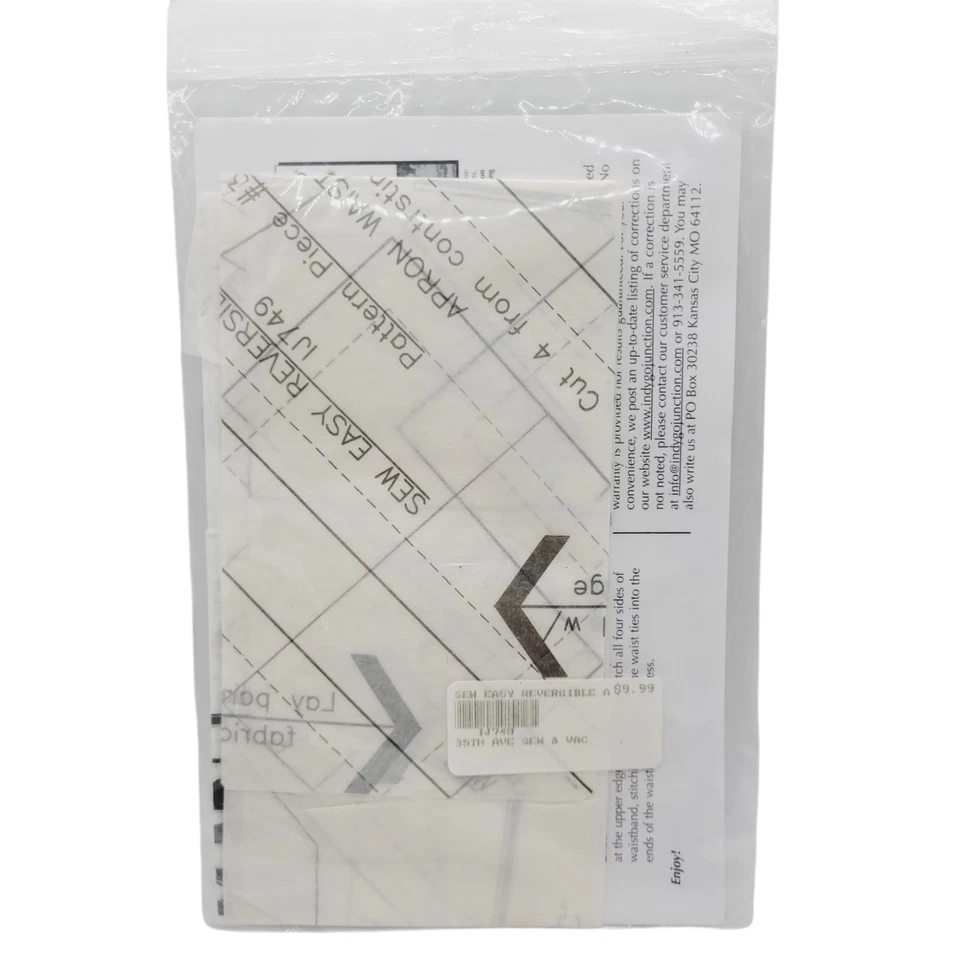 Indygo Junction Sew Easy Apron # IJ749 Reversable NewPattern & Instructions - Image 2 of 2