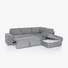 Canapé-lit 3 places avec méridienne à droite et espace de rangement Belka