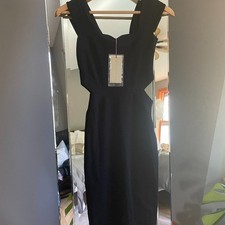 Stella McCartney black cutout midi dress size 38 NWT