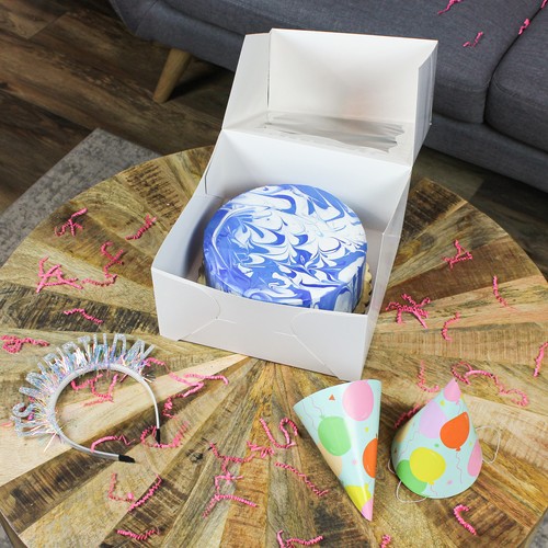 Spec101 Square Cake Boxes with Window - 10pk White Cake Boxes 10x10x5 Inch - Picture 7 of 8