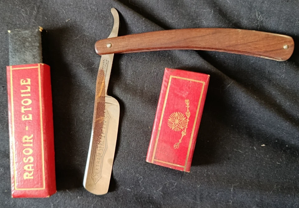 Ancien Rasoir Coupe Choux R. SERCY Extra Fin Lame 20mm Bois Boite Etoile - Photo 1/4