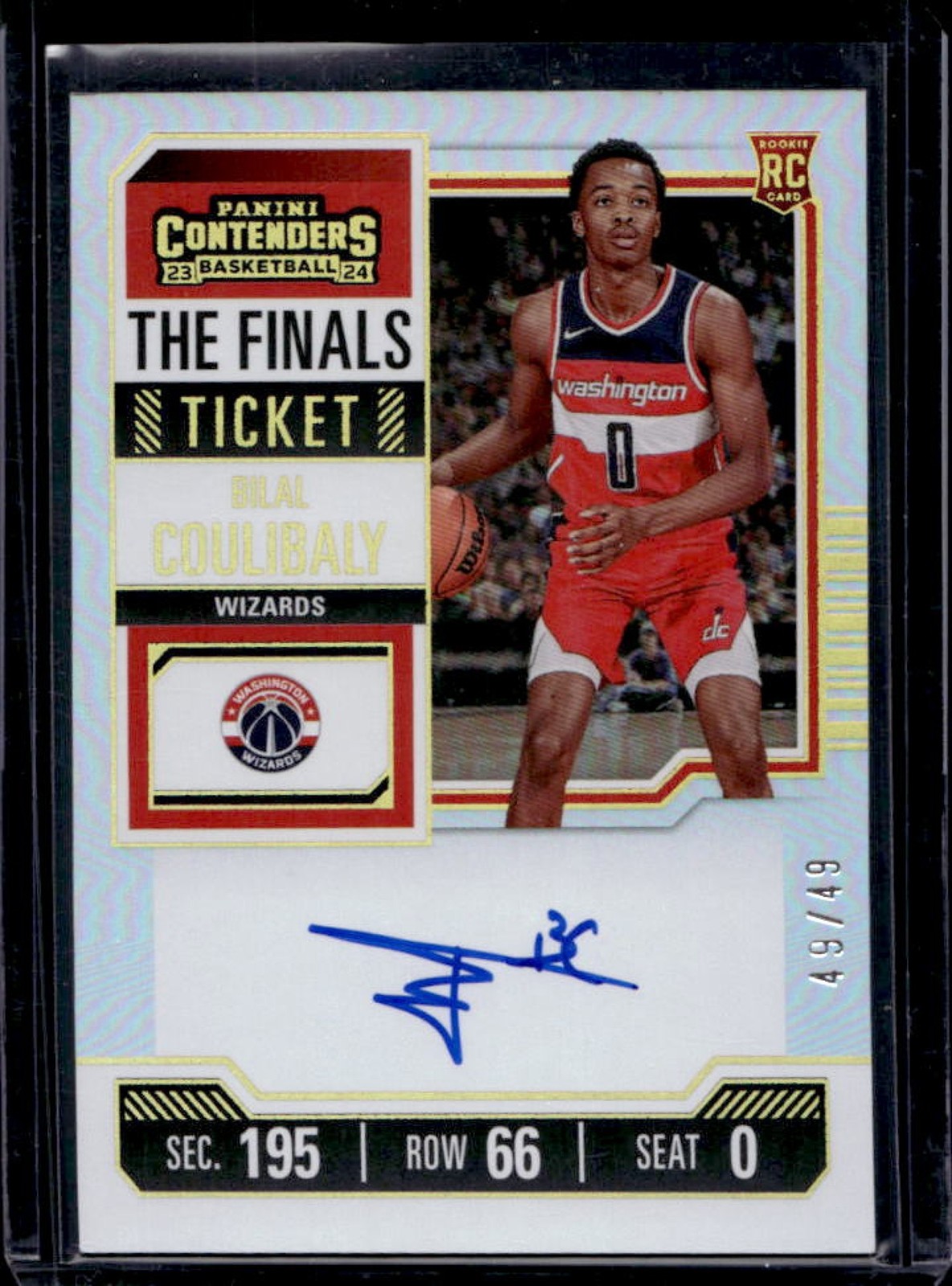2023-24 Contenders Bilal Coulibaly RC The Finals Ticket Auto #49/49 Wizards