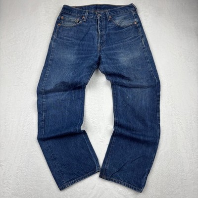 Vintage Levi s  501XX Mens Jeans 34x34 Indigo Blue Y2K / Festival Fading Denim