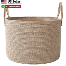JMvicyroam 65L Extra Large Blanket Basket Cotton Rope Washable FROM USA