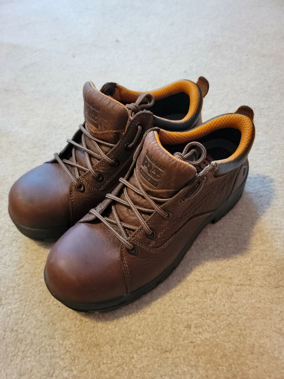 Scarpa da lavoro Oxford Timberland Pro donna in lega di titanio punta di sicurezza 11 M pelle marrone