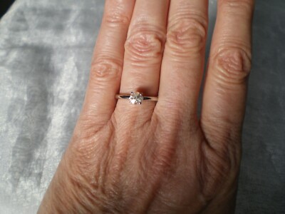 Cuprian Sonnenstein Ring, 0,45 Karat, Gr. N/O, 1,8 Gramm 925 Sterling Silber