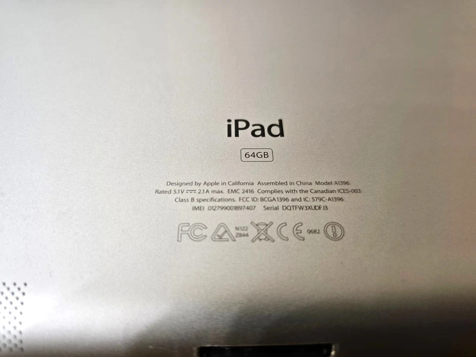 Apple iPad 10.2-inch A1396 on the iPad 2 (GSM model) 64GB, Wi-Fi  Gray Year 2011 - Image 4 of 4
