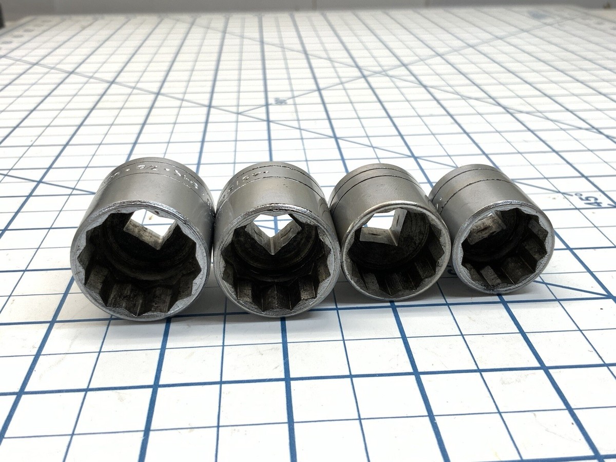 SK♡T S-K SK, 3/8 Drive 12 Sockets, 4pc 11/16, 3/4, 13/16, 7/8in