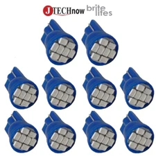10x T10 8-SMD Blue LED Bulb Interior, Instrument, License W5W 194 168 2825 158