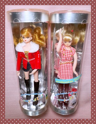Vtg Lot Takara Japan Jenny Compact Fashion Doll Red Jacket Dress Barbie 5.5''