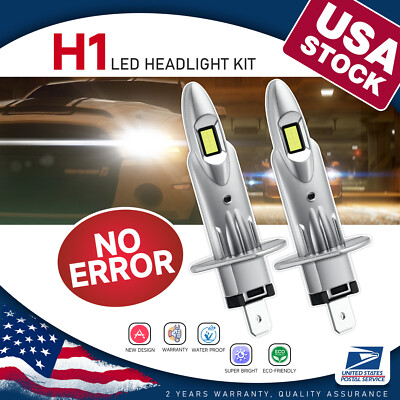 Modigt H1 LED Headlight Bulbs 6000K Super White 30000LM Kit High Low Beam CANBUS