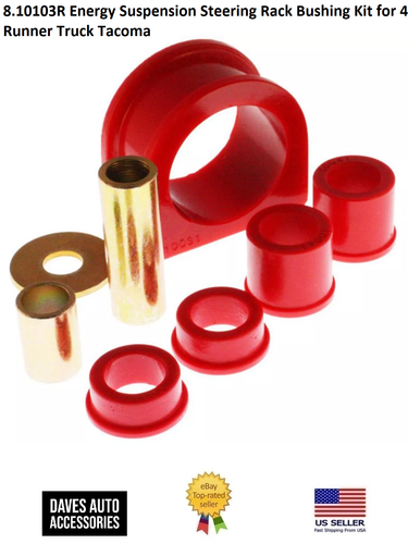 Energy Suspension 00-04 Dodge Dakota 4WD / 00-03 Durango 4WD Red Front Rack And Pinion Bushing Set 5 10104r