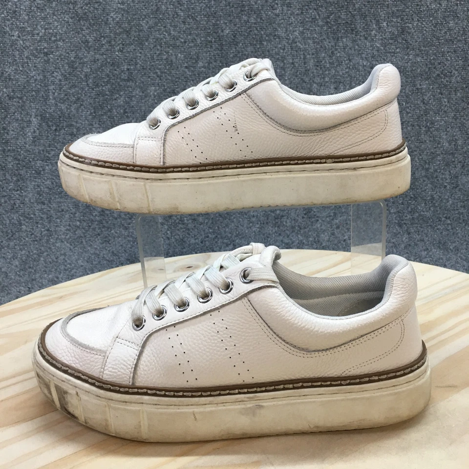 Vince Camuto Zapatos Mujer 7 M Rezelli Plataforma Informales Tenis Blancos Con Cordones Bajos Foto 2 de 4